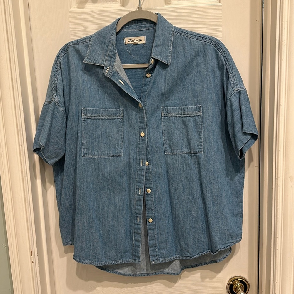 Madewell Indigo Chambray Courier Shirt Size S